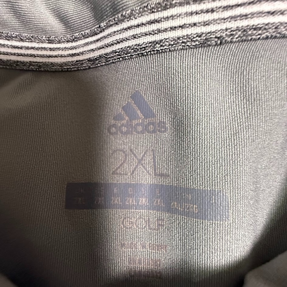 Adidas Polo Shirt Mens 2XL Gray Performance Short Sleeve Quick Dry Golf - Picture 3 of 5